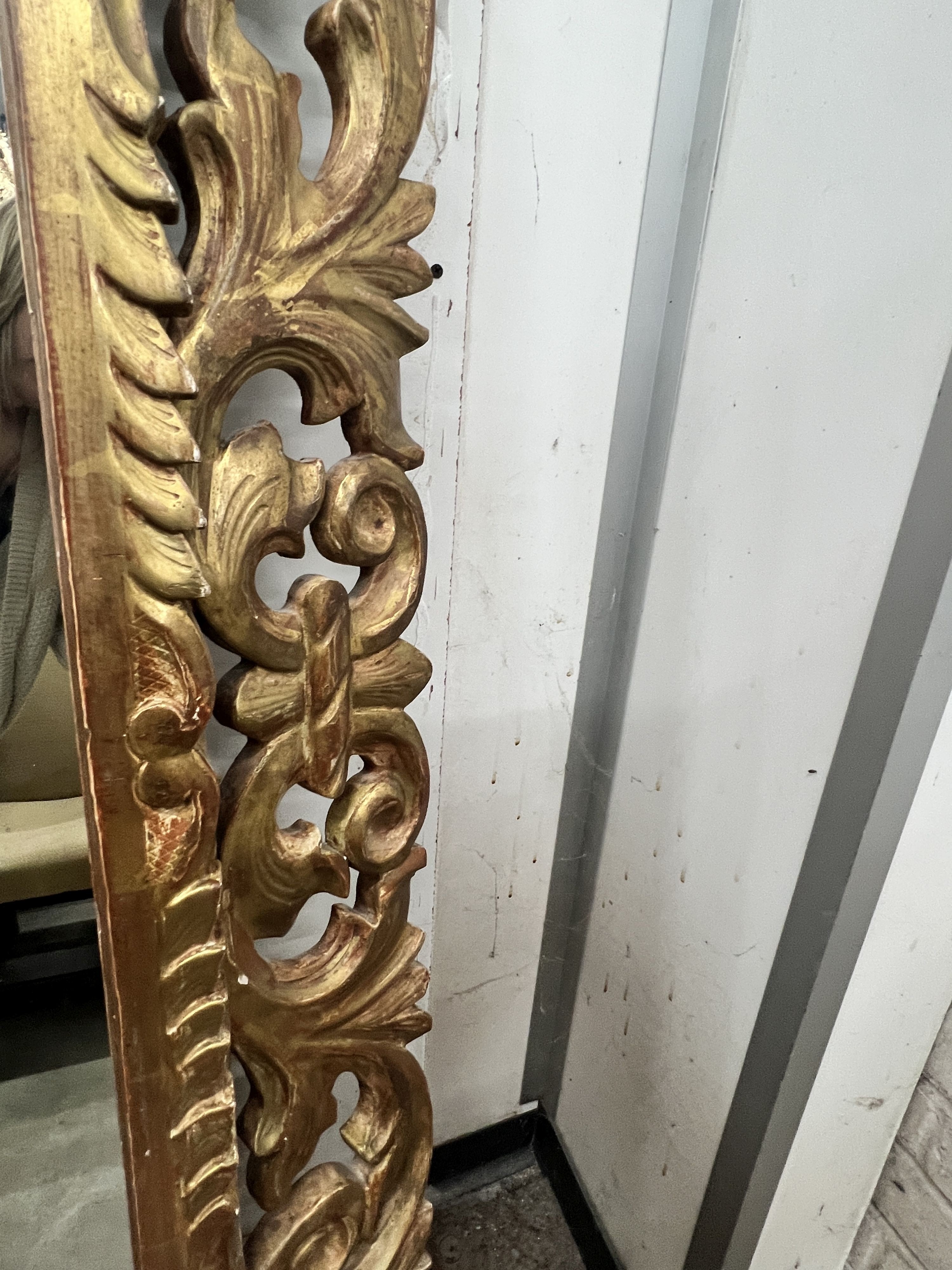 A 19th century rectangular carved giltwood overmantel mirror, width 120cm, height 156cm
